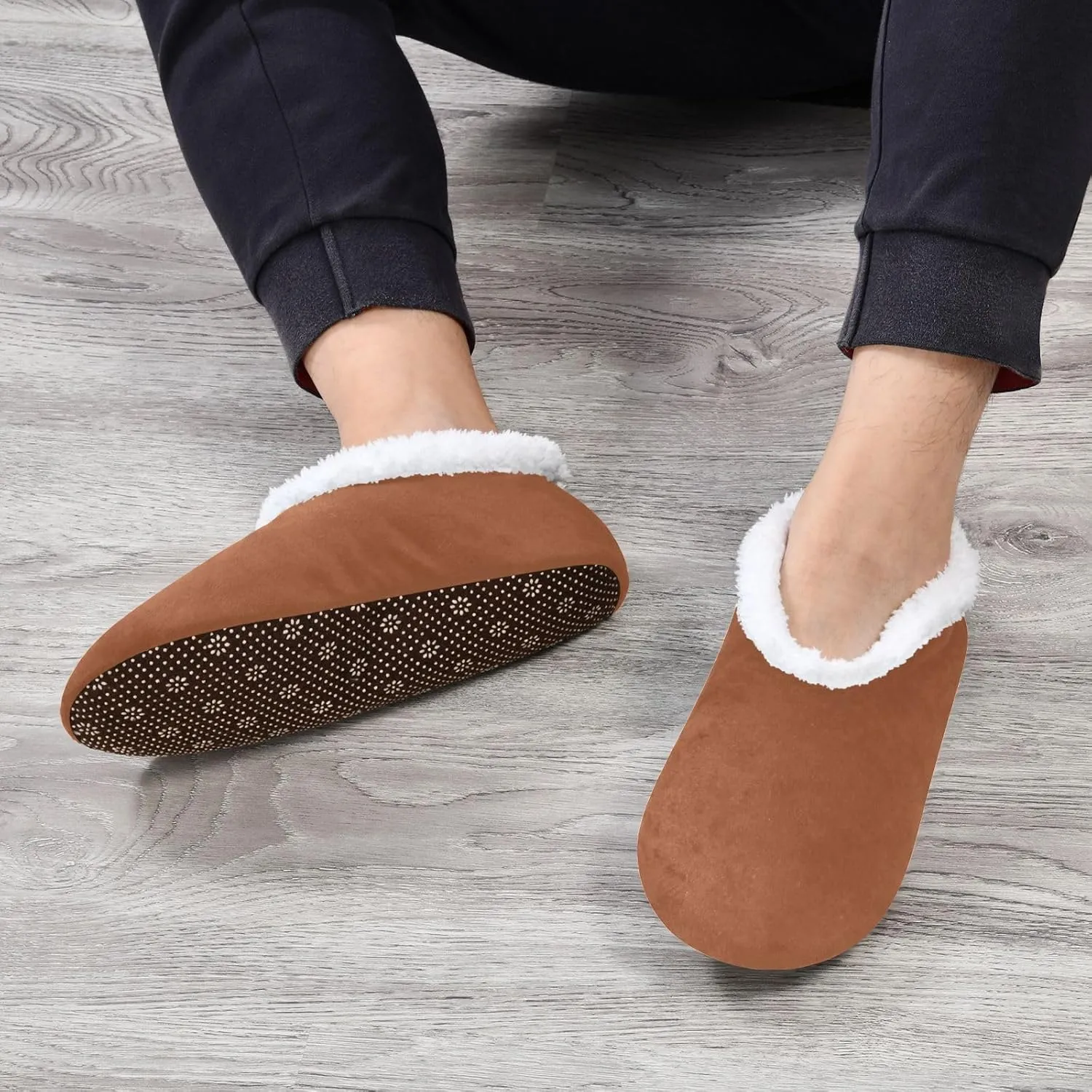 Aqua House Slippers Non-Slip Soft Bedroom Slippers for Men Bedroom