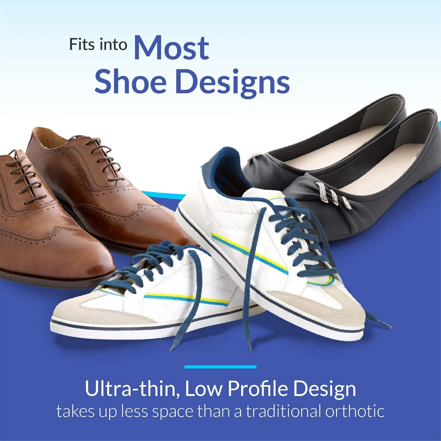 Arch Support with Shock Absorbing Heel Cushion Shoe Insert Pads