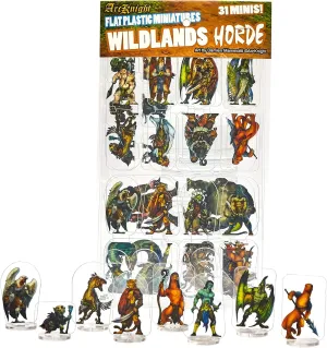 Arcknight Flat Plastic Miniatures: Wildlands HORDE; 31 Unique Wilderness-Themed Enemy Minis for DnD5e and Pathfinder; Affordable, Skinny Figurines for Dungeons and Dragons and other Tabletop RPG games