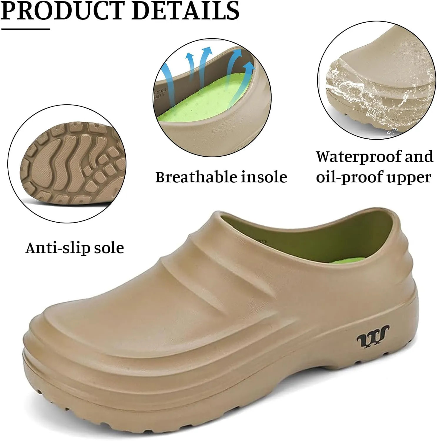Armadillo Clogs Nurse Shoes for Women Men Comfortable Non Slip Work Shoes, Oil Resistant Chef Shoe Wide Waterproof Nursing Shoe, Ideal for Healthcare Kitchen Food Service Garden Unisex