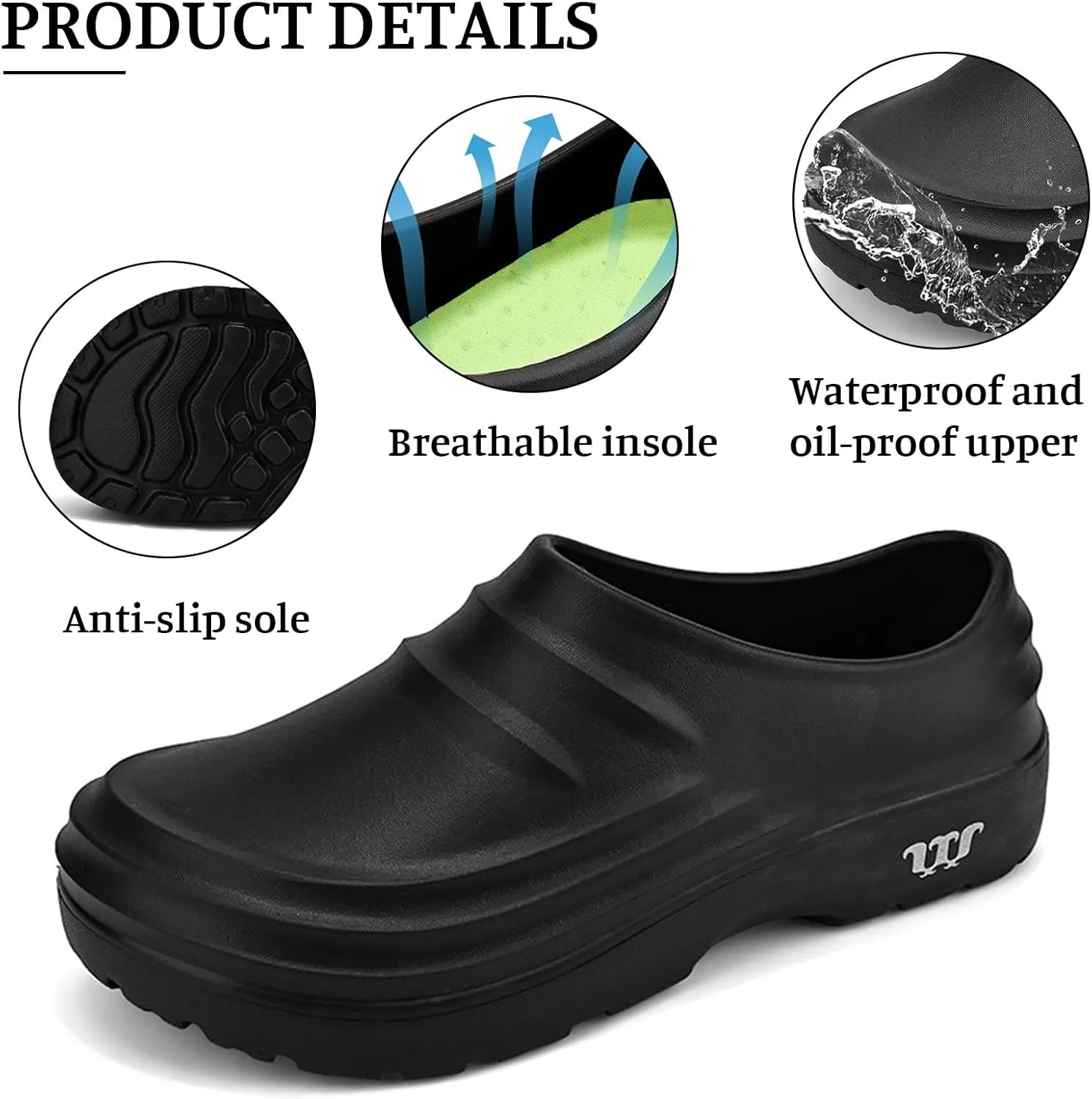 Armadillo Clogs Nurse Shoes for Women Men Slip-Resistant Ideal Work Shoes Oil Resistant Chef Wide Waterproof Shoe