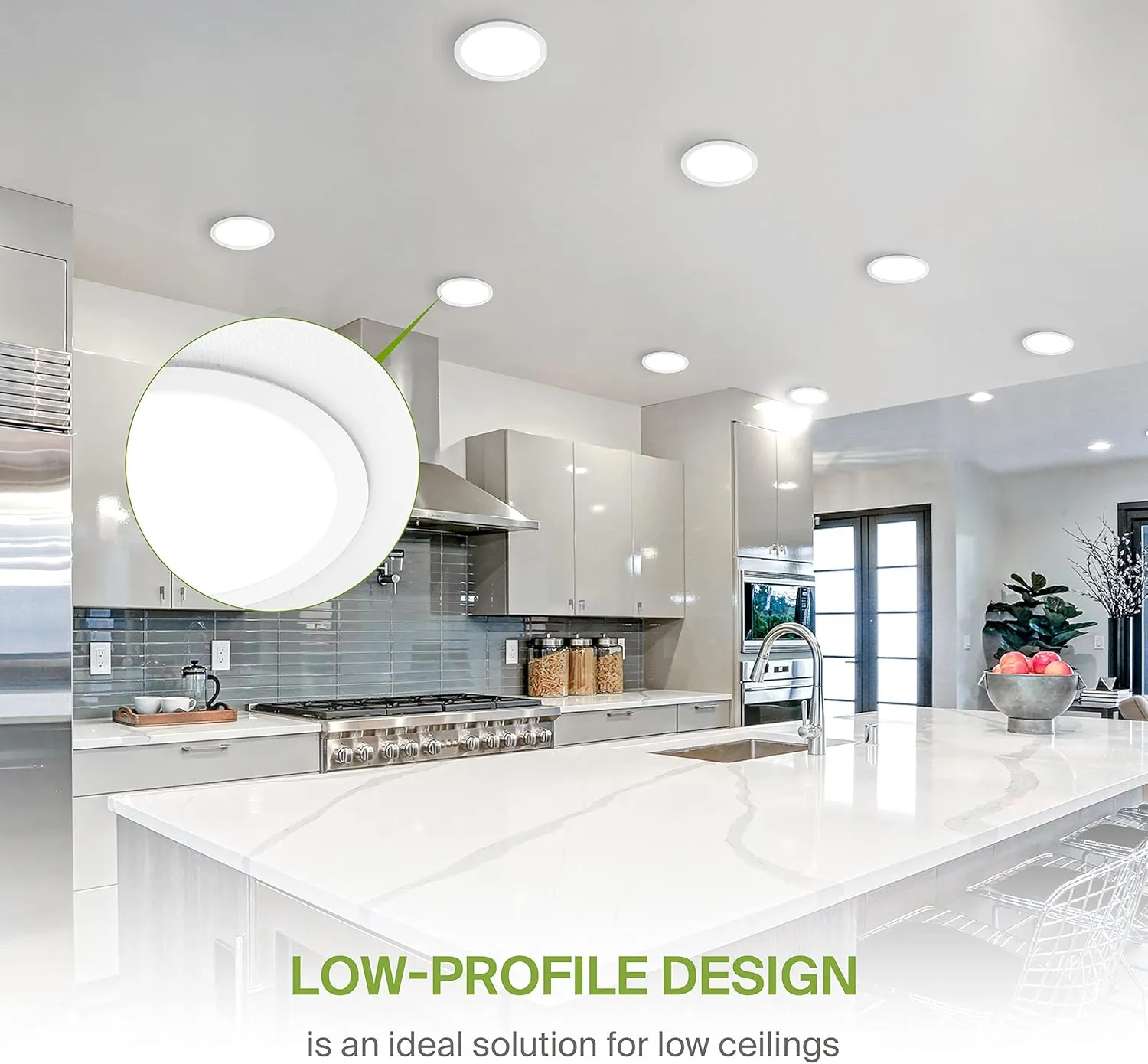 ASD 1 Pack 12 Inch LED Recessed Lighting, 5 CCT 2700K-5000K CRI90 , 24W 90W Eqv, Ultra Thin Dimmable Ceiling Lights with J Box, Canless Wafer Downlight, Round Slim Panel Light, UL Energy Star, White