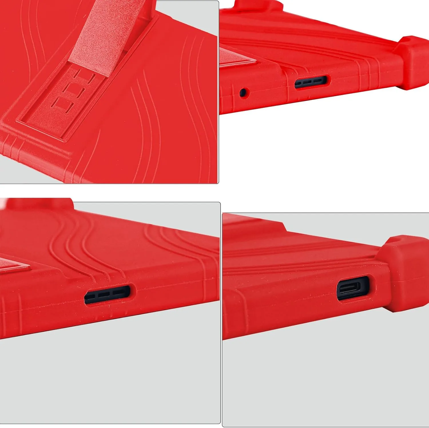 ATOOZ for Urao C107 Tablet Case 10.1 inch,Soft Silicone Kids Case for Urao 10.1 inch Tablet 2025 with Stand (Red)