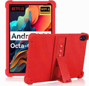ATOOZ for Urao C107 Tablet Case 10.1 inch,Soft Silicone Kids Case for Urao 10.1 inch Tablet 2025 with Stand (Red)