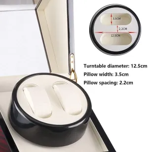 Automatic Watch Winder Box Double Watch Winder, Extremely Silent Motor, Wood Shell Piano Paint Exterior,Fit Lady and Man Watches Watch Winder (Red White)