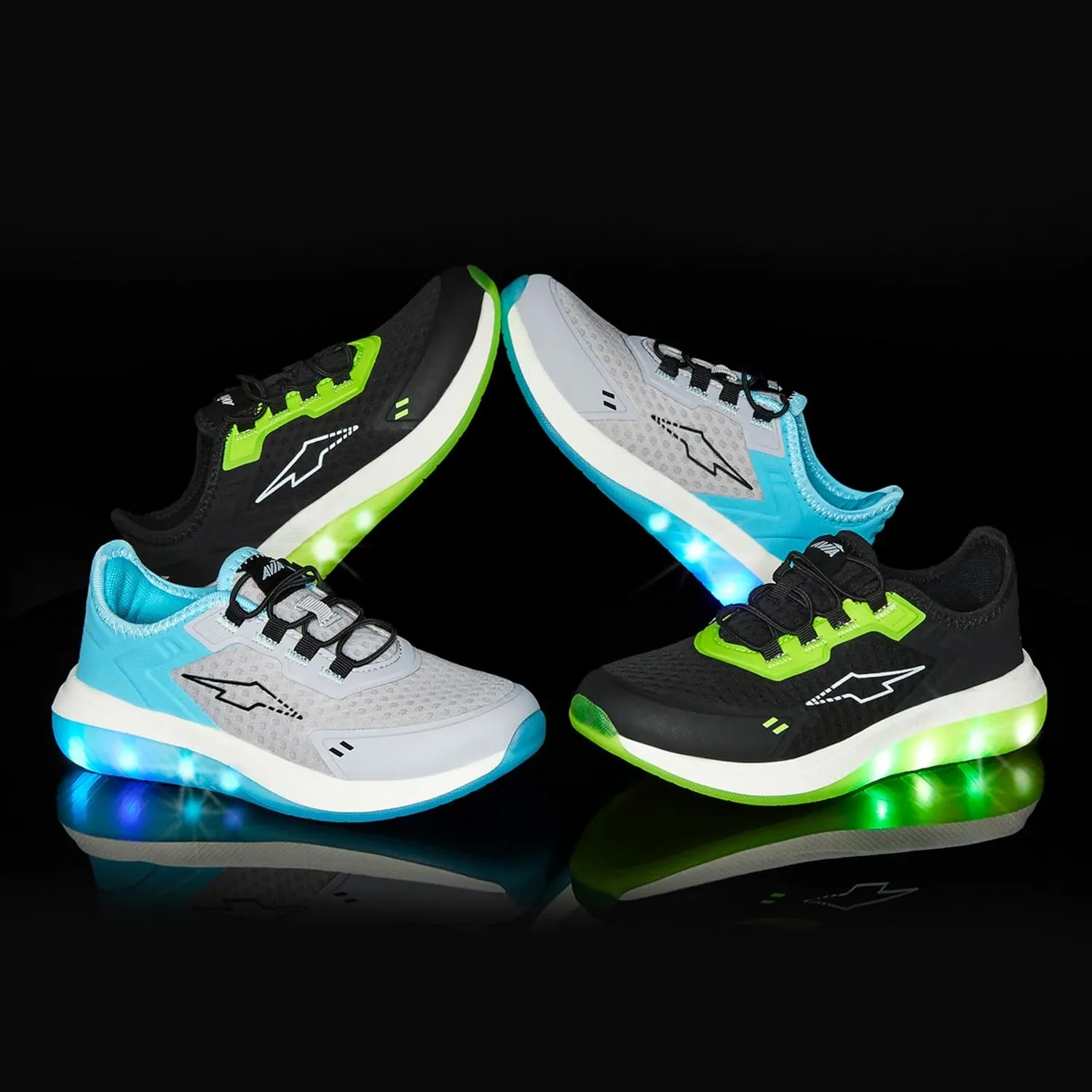 Avia Spark Slip On LED Light Up Boys and Girls Sneakers - Lightweight Tennis, Athletic, Kids and Toddler Light Up Shoes for Girls and Boys - Little Kid Shoes Size 11-3
