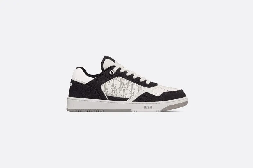 B27 Low-Top Sneaker • White Smooth Calfskin, Black Denim and White Dior Oblique Galaxy Leather