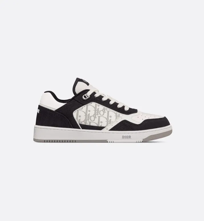B27 Low-Top Sneaker • White Smooth Calfskin, Black Denim and White Dior Oblique Galaxy Leather
