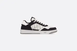 B27 Low-Top Sneaker • White Smooth Calfskin, Black Denim and White Dior Oblique Galaxy Leather