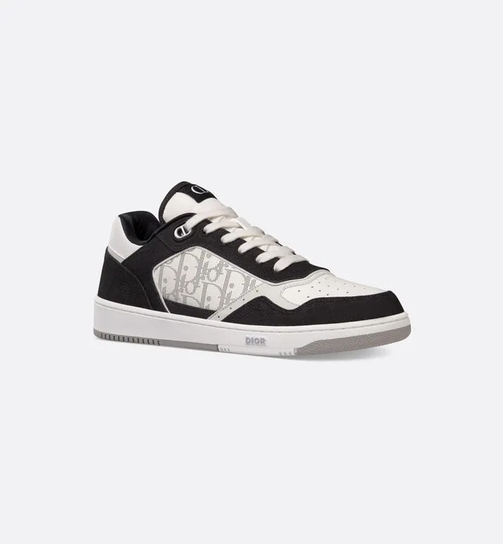 B27 Low-Top Sneaker • White Smooth Calfskin, Black Denim and White Dior Oblique Galaxy Leather