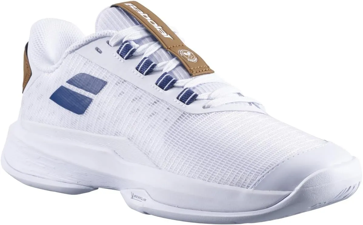 Babolat Women's Jet Tere 2 All Court Wimbledon Limited Edition Tennis Shoes (White/Blue Navy)