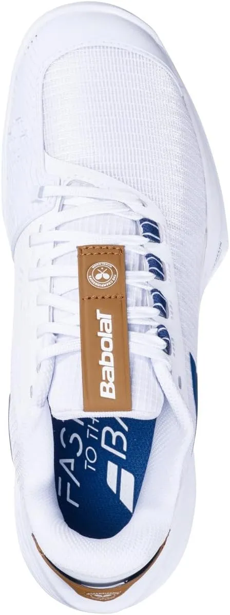Babolat Women's Jet Tere 2 All Court Wimbledon Limited Edition Tennis Shoes (White/Blue Navy)