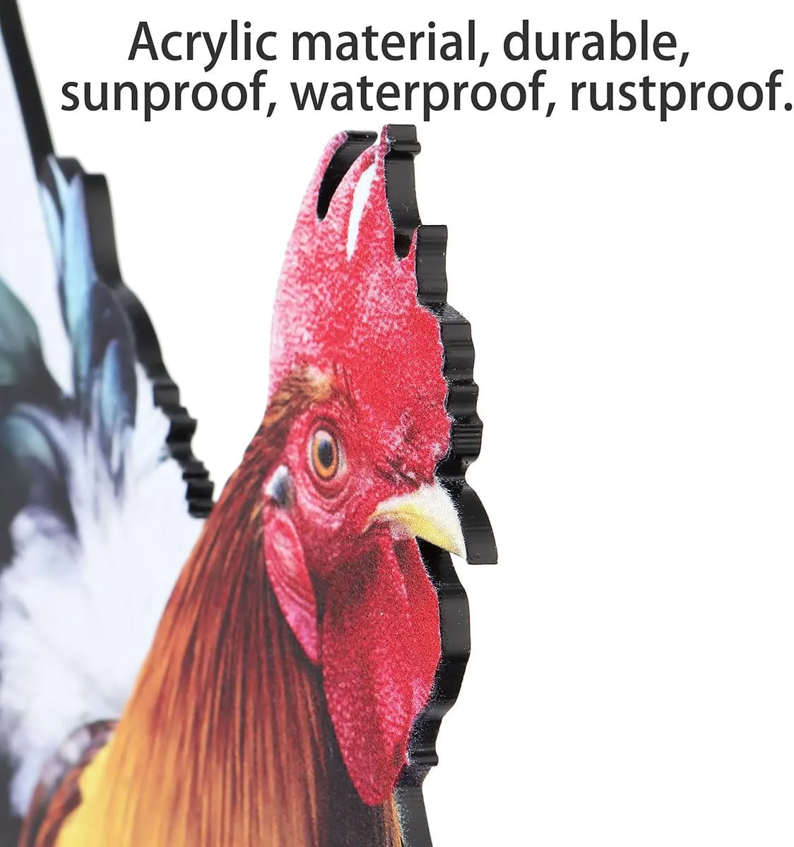Bad Piggies Acrylic Rooster Yard Chicken Outdoor Garden Stakes Animal Chicken Statues Yard Art Rooster Garden Decor for Pathway Patio Lawn Ornament, Rooster Stakes - Flat Not 3D (2 PCS, Pattern B)