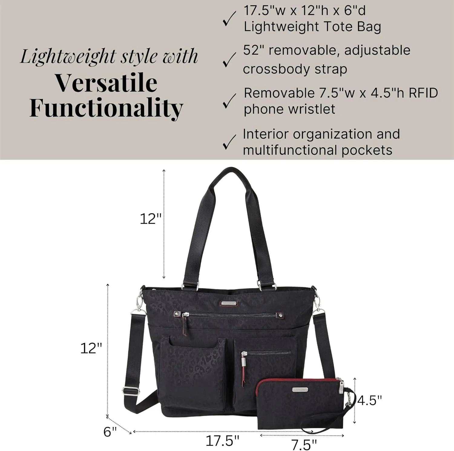 Baggallini Any Day Tote with RFID Phone Wristlet