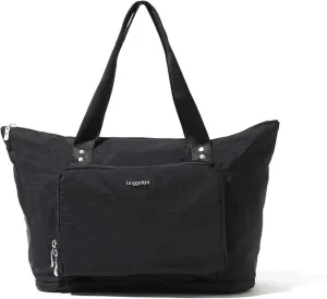 Baggallini Carryall Expandable Lightweight Travel Tote 22" Packable Folding Compact Nylon Washable Weekender w/Luggage Sleeve