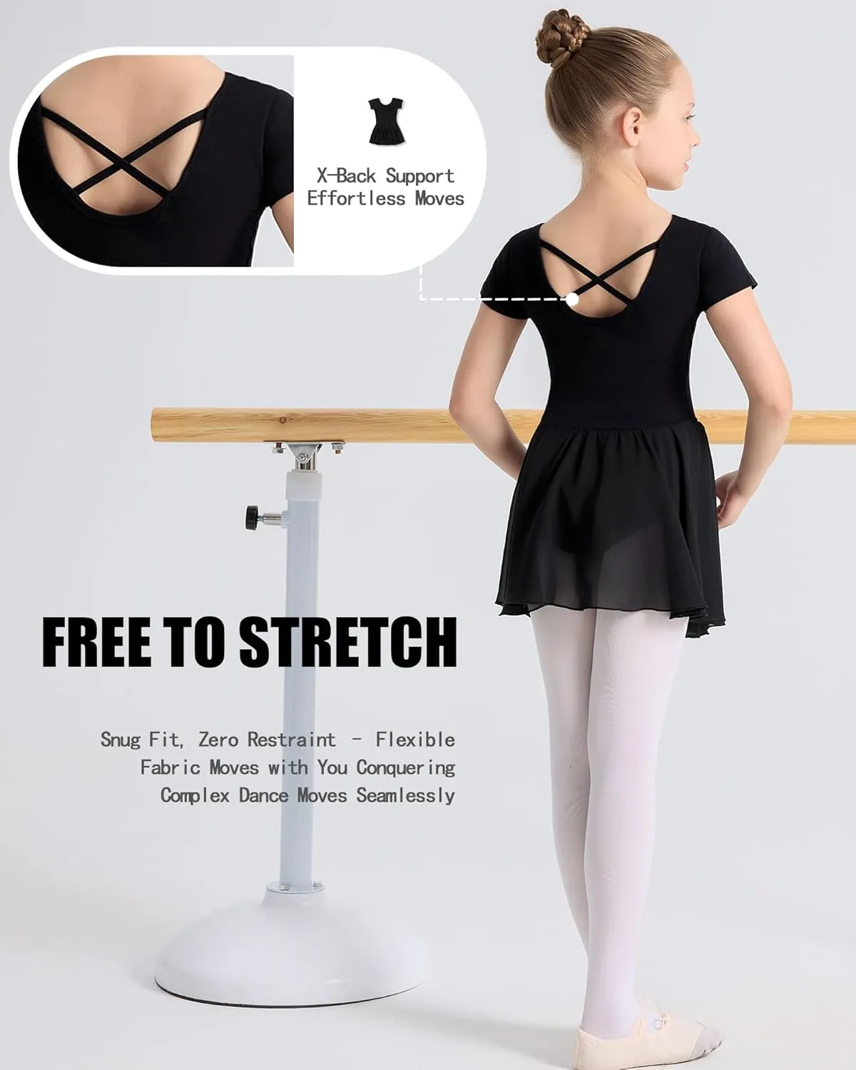 Ballet Leotards for Girls Ballet Dress for Toddler & Ballet Outfit with Criss-Cross Back, 2T-11Y