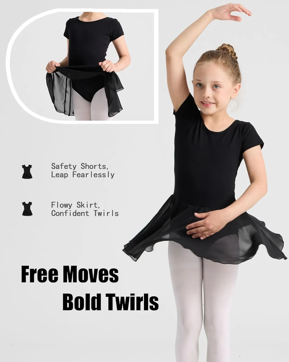 Ballet Leotards for Girls Ballet Dress for Toddler & Ballet Outfit with Criss-Cross Back, 2T-11Y