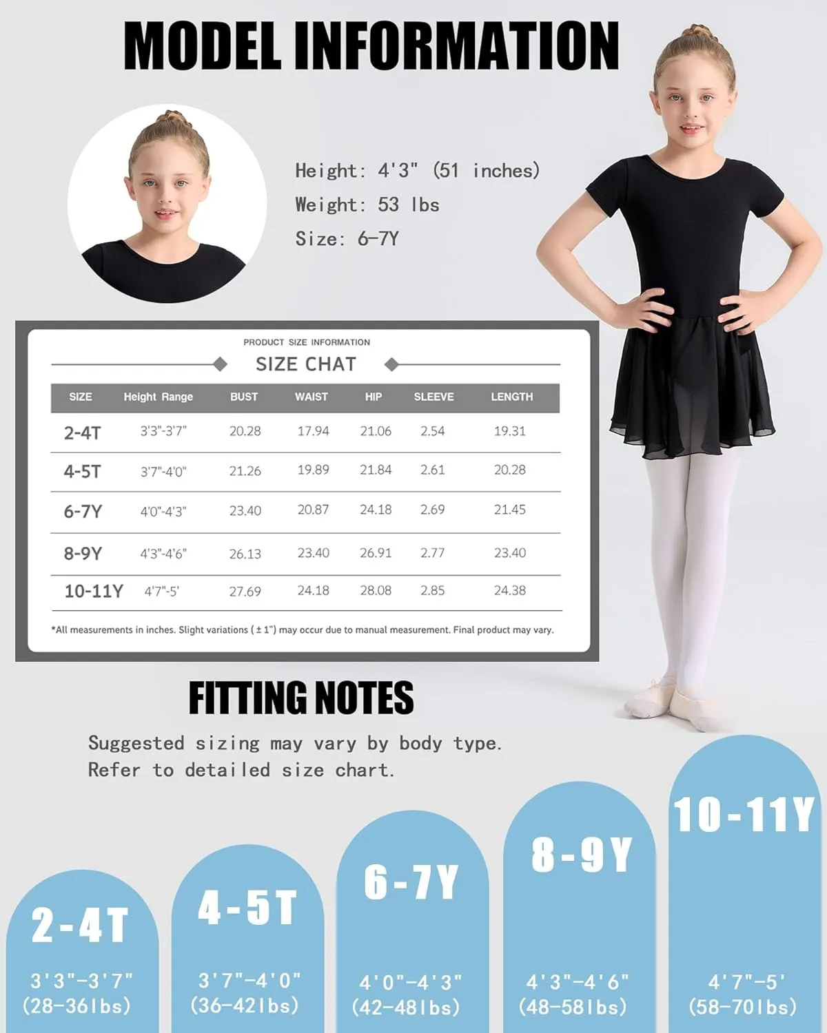 Ballet Leotards for Girls Ballet Dress for Toddler & Ballet Outfit with Criss-Cross Back, 2T-11Y