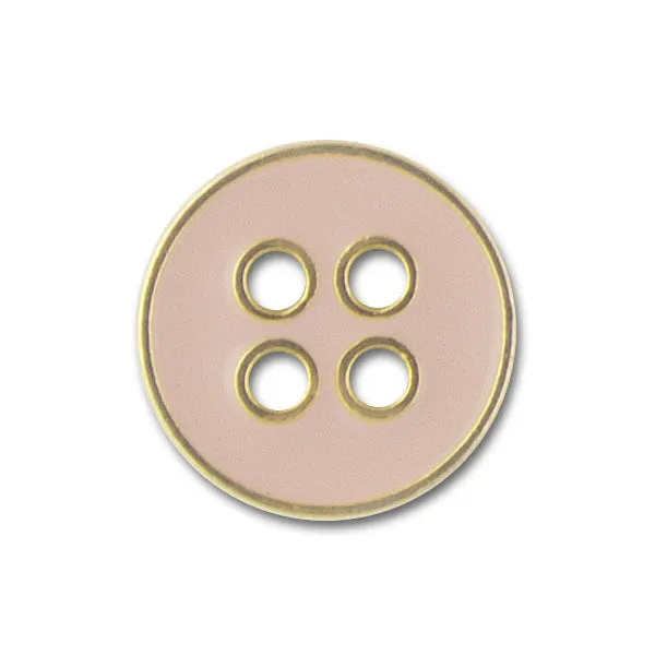 Ballet Pink Enameled Gold Metal Button (Made in Italy)