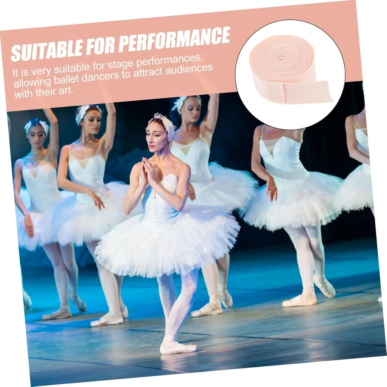 Ballet Shoe Ribbon Elegant Flat Ribbon for Dance Performances Comfortable Satin Design Ballet for Show