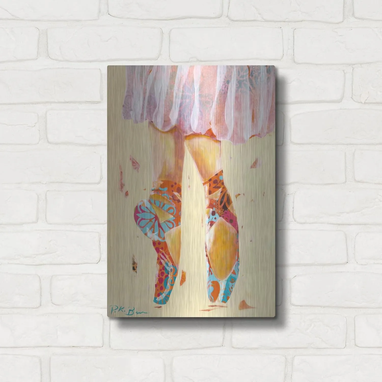'Ballet Slippers' by Pamela Beer, Metal Wall Art, 12" x 16"
