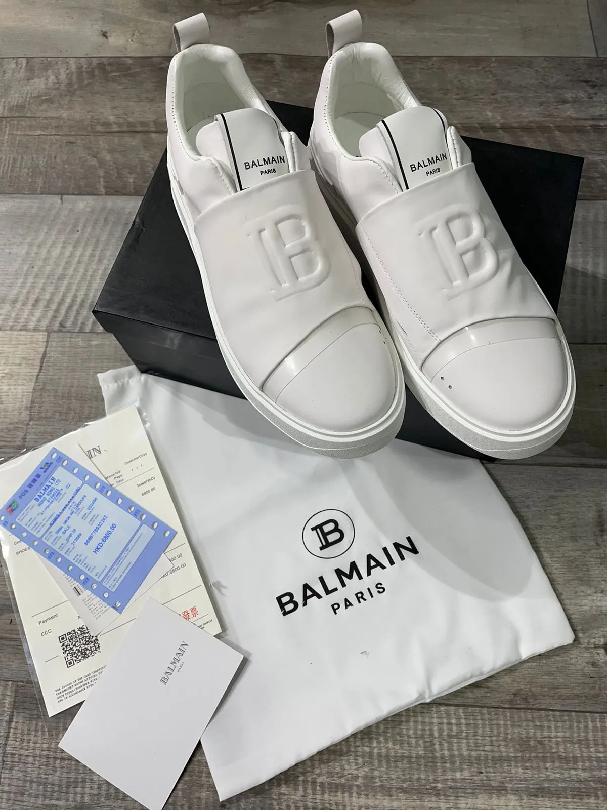BALMAIN PARIS || B-COURT LEATHER SNEAKERS