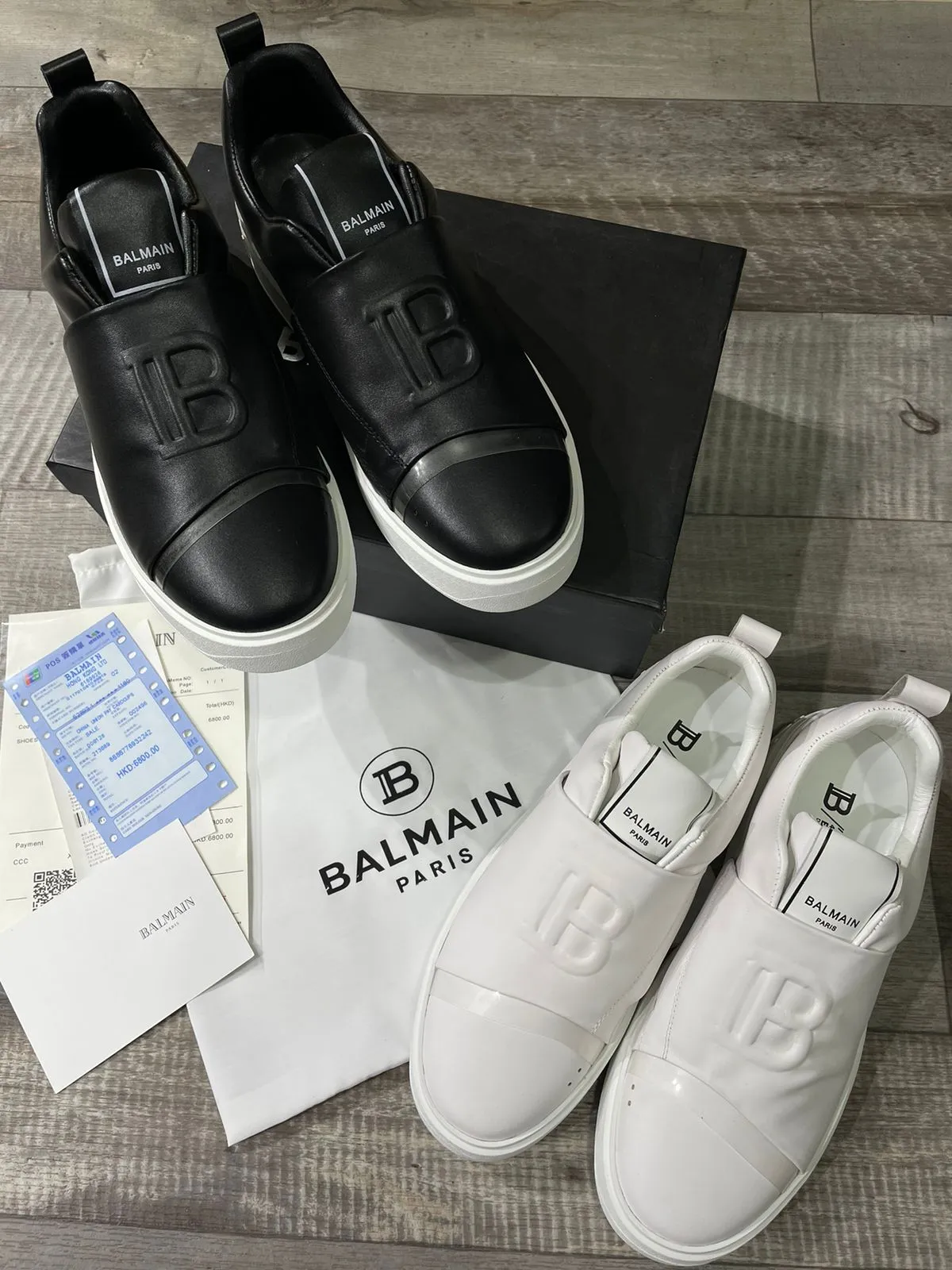 BALMAIN PARIS || B-COURT LEATHER SNEAKERS