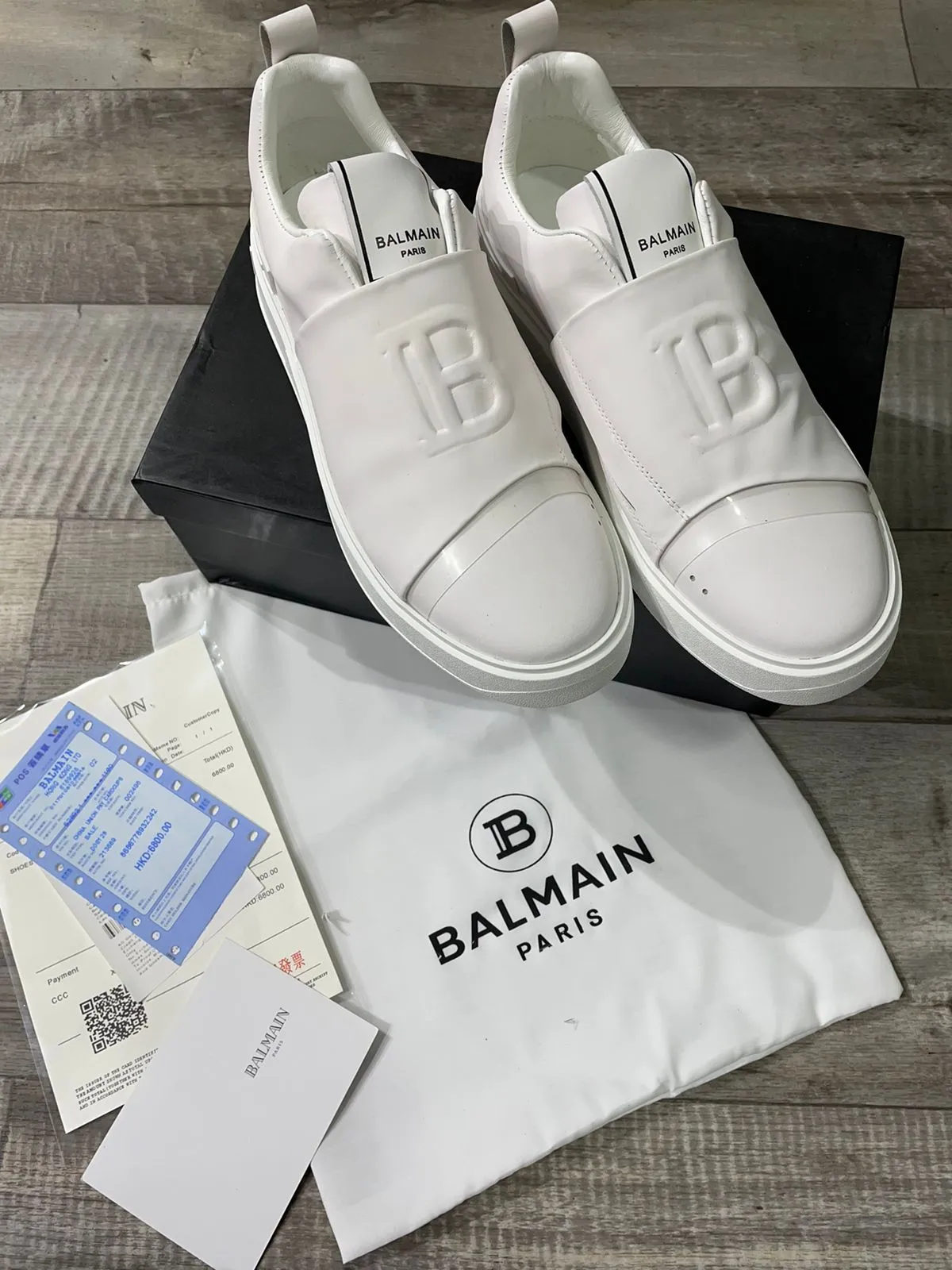 BALMAIN PARIS || B-COURT LEATHER SNEAKERS