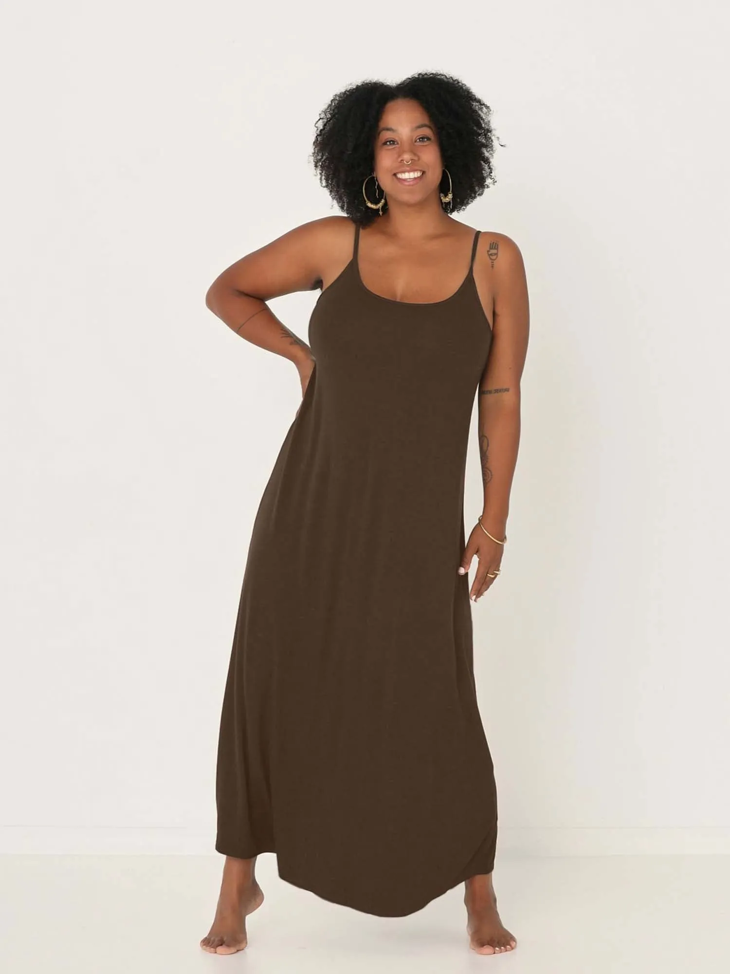 Bamboo Swing Maxi Dress - Cocoa