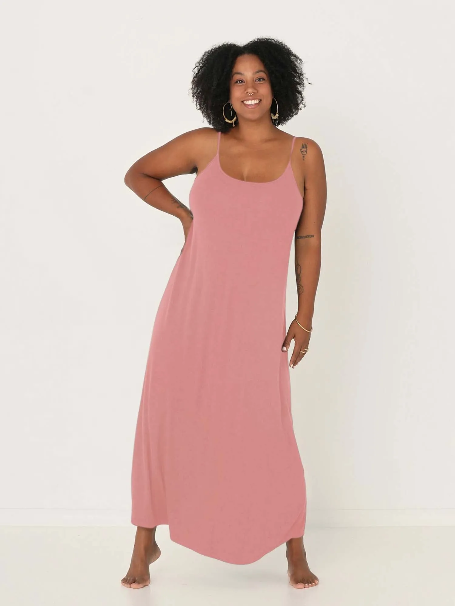 Bamboo Swing Maxi Dress - Pink Clay