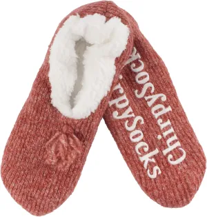 BambooMN Adult Women Super Soft Warm Cozy Fancy Yarn Slippers Non-Slip Lined Socks, Indoor Comfy House Slippers