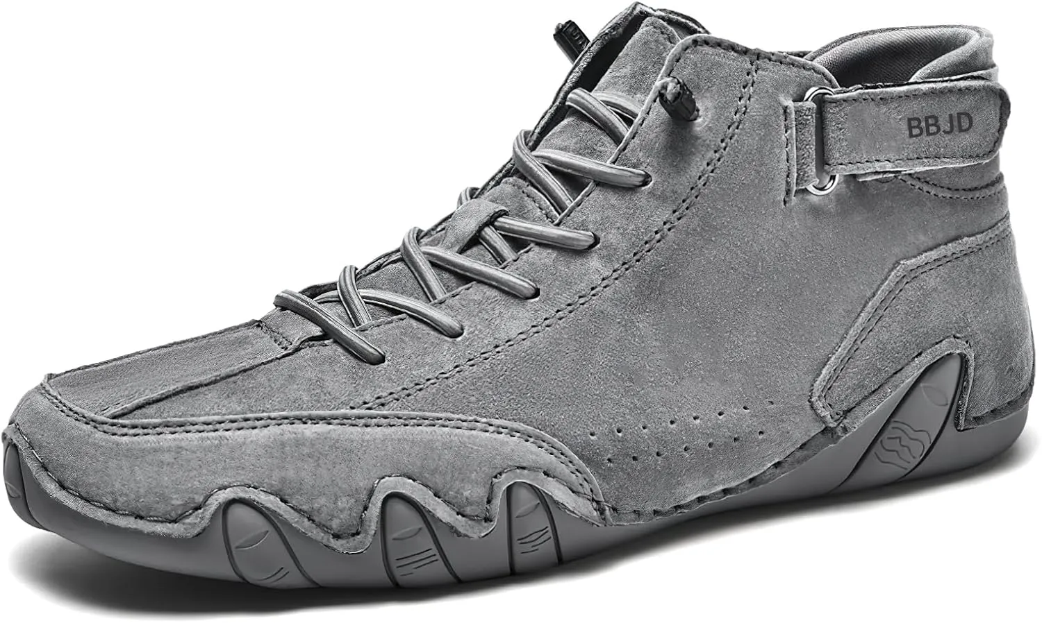 baobeijiadao Men's Beck Shoes Waterproof Non Slip High Top Chukka Boots Handmade Suede Caual Outdoor Sneakers