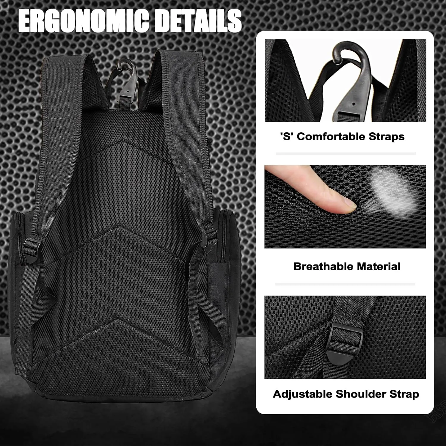 Basketball Backpack Large Sports Bag, Gym Bag with Ball Compartment and Shoe Compartment to Store Sports Shoes Water Bottles Laptops and Daily Necessities, Widely Used in Basketball, Soccer