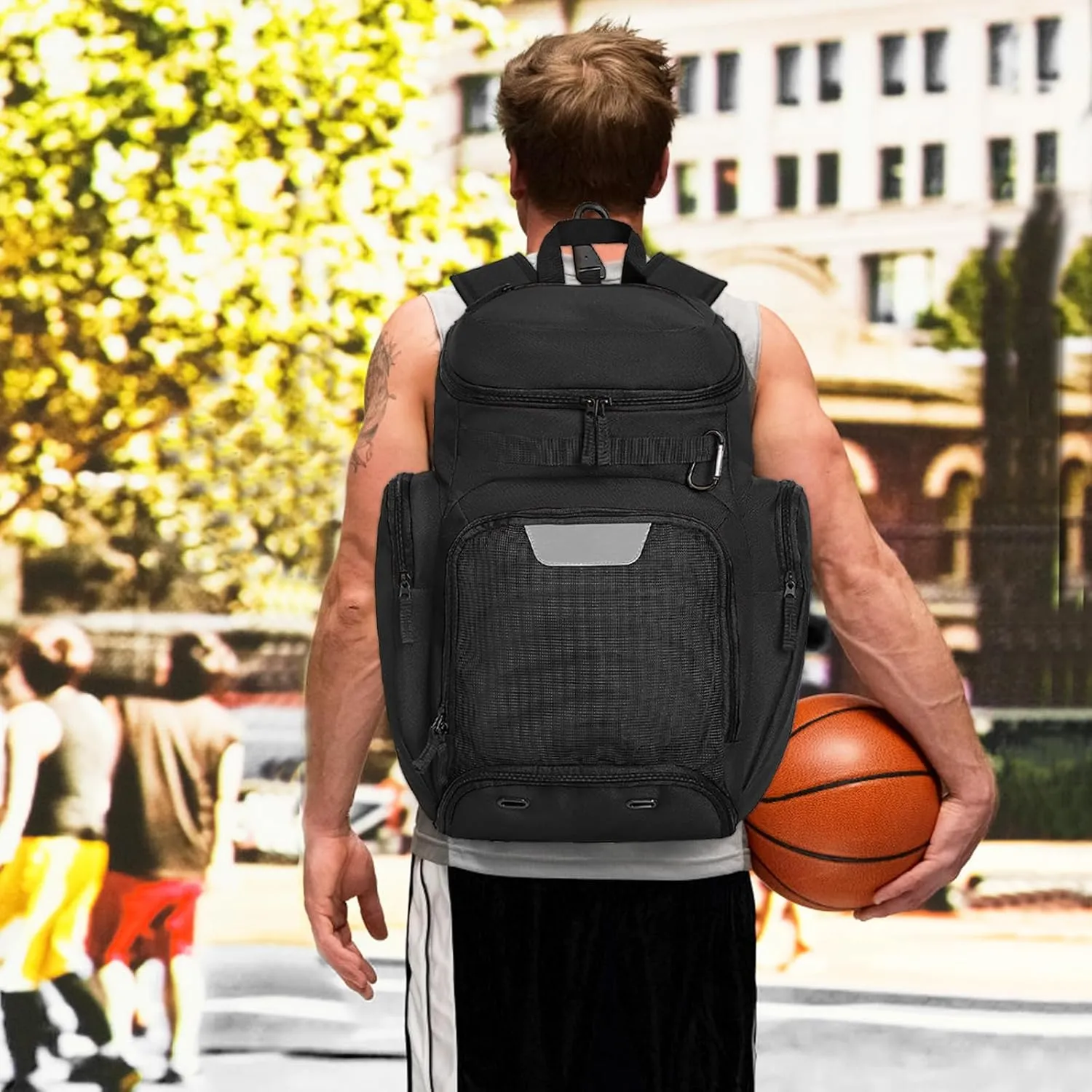 Basketball Backpack Large Sports Bag, Gym Bag with Ball Compartment and Shoe Compartment to Store Sports Shoes Water Bottles Laptops and Daily Necessities, Widely Used in Basketball, Soccer