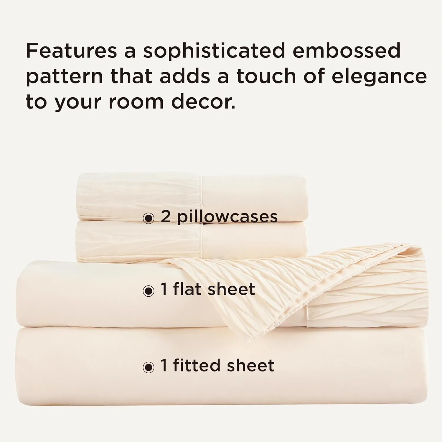 Bedsure Queen Sheet Set - 4 Pieces Soft Queen Size Sheets - Breathable & Cooling - Hotel Luxury - Easy Care Polyester Microfiber Bedding for Women, Men, Beige