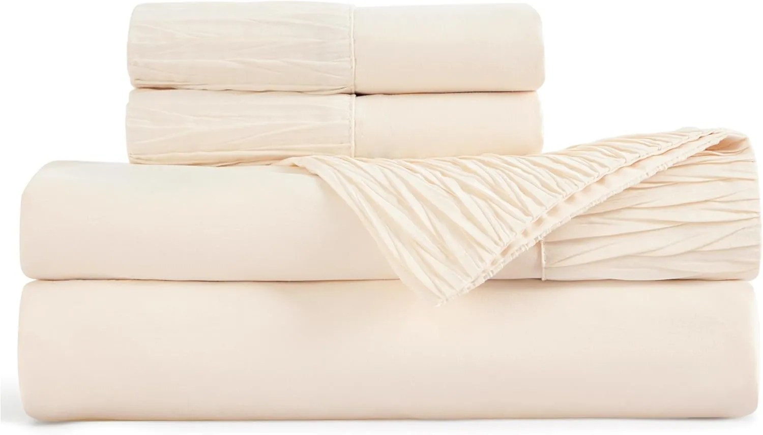 Bedsure Queen Sheet Set - 4 Pieces Soft Queen Size Sheets - Breathable & Cooling - Hotel Luxury - Easy Care Polyester Microfiber Bedding for Women, Men, Beige