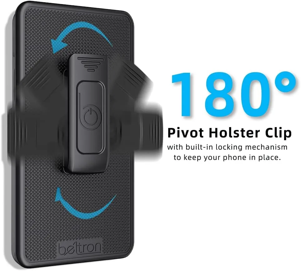 BELTRON Sonim XP10 Case with Holster, Heavy Duty Belt Clip with Swivel Clip for Sonim XP10 (AT&T FirstNet T-Mobile Verizon XP9900) - Secure Fit & Built-in Kickstand (Industrial Strength) - Black