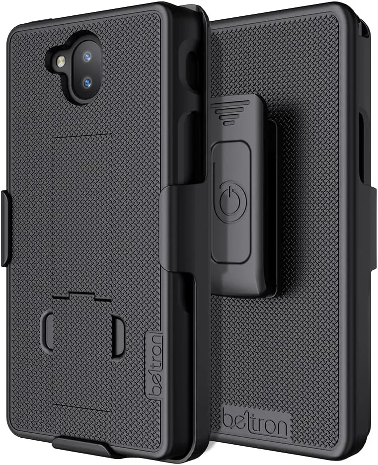 BELTRON Sonim XP10 Case with Holster, Heavy Duty Belt Clip with Swivel Clip for Sonim XP10 (AT&T FirstNet T-Mobile Verizon XP9900) - Secure Fit & Built-in Kickstand (Industrial Strength) - Black