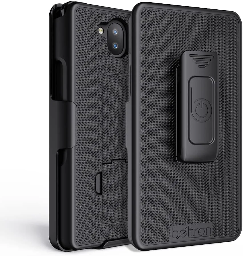 BELTRON Sonim XP10 Case with Holster, Heavy Duty Belt Clip with Swivel Clip for Sonim XP10 (AT&T FirstNet T-Mobile Verizon XP9900) - Secure Fit & Built-in Kickstand (Industrial Strength) - Black