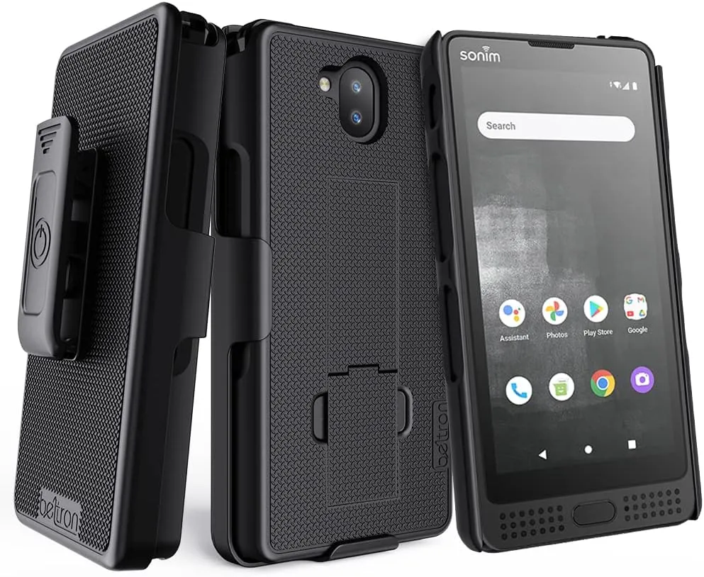 BELTRON Sonim XP10 Case with Holster, Heavy Duty Belt Clip with Swivel Clip for Sonim XP10 (AT&T FirstNet T-Mobile Verizon XP9900) - Secure Fit & Built-in Kickstand (Industrial Strength) - Black