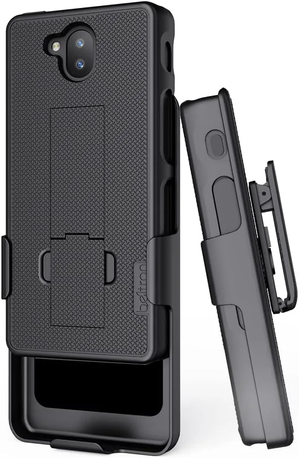 BELTRON Sonim XP10 Case with Holster, Heavy Duty Belt Clip with Swivel Clip for Sonim XP10 (AT&T FirstNet T-Mobile Verizon XP9900) - Secure Fit & Built-in Kickstand (Industrial Strength) - Black