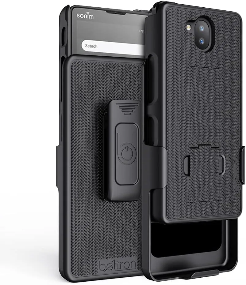 BELTRON Sonim XP10 Case with Holster, Heavy Duty Belt Clip with Swivel Clip for Sonim XP10 (AT&T FirstNet T-Mobile Verizon XP9900) - Secure Fit & Built-in Kickstand (Industrial Strength) - Black