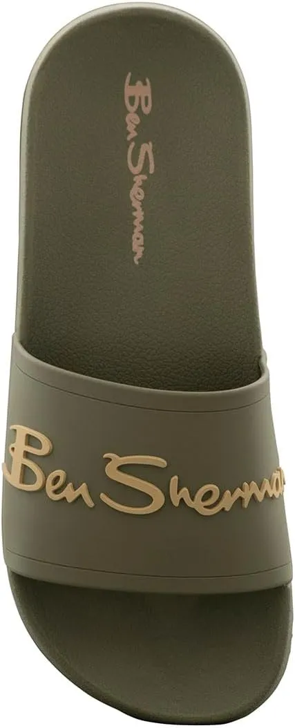 Ben Sherman Mens Waterford Logo Slide Casual Sandals Casual - Green