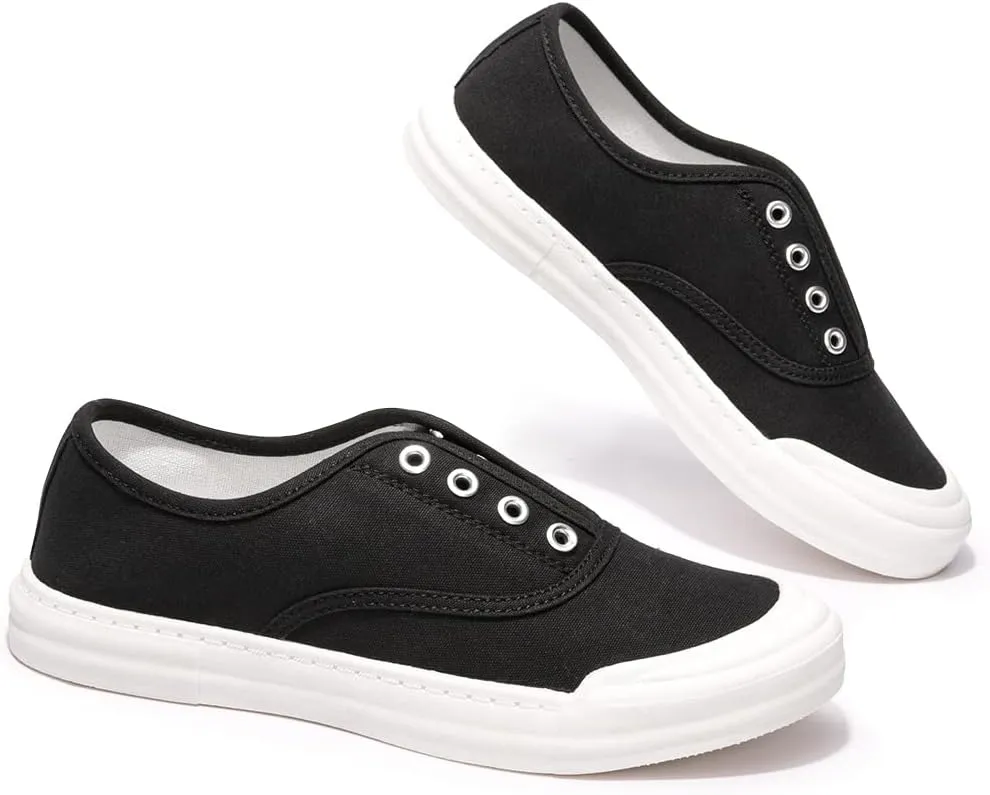 BENEKER Women's Canvas Sneaker Slip on Casual Shoes Low Top Fashion Sneakers Comfortable Walking Shoes