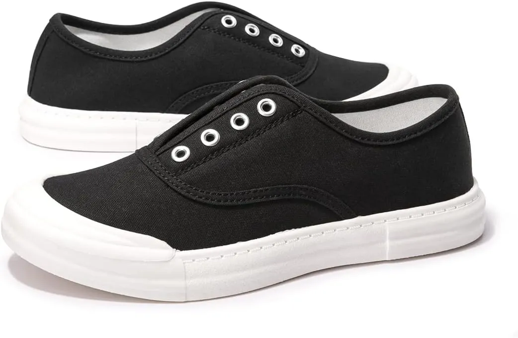 BENEKER Women's Canvas Sneaker Slip on Casual Shoes Low Top Fashion Sneakers Comfortable Walking Shoes