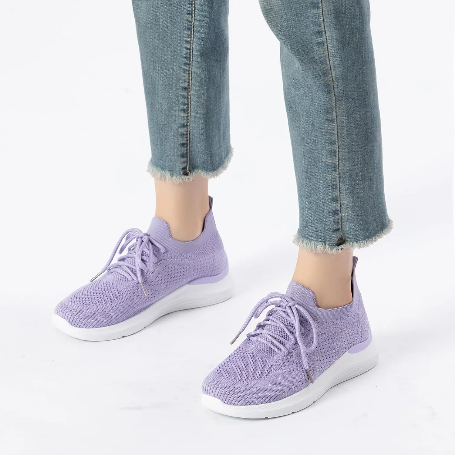Bernal Sneakers for Women Casual Mesh Breathable Lace Up Walking Shoes Lightweight Non Slip Tennis Gym Workout Shopping Shoes