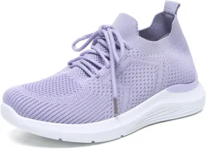Bernal Sneakers for Women Casual Mesh Breathable Lace Up Walking Shoes Lightweight Non Slip Tennis Gym Workout Shopping Shoes