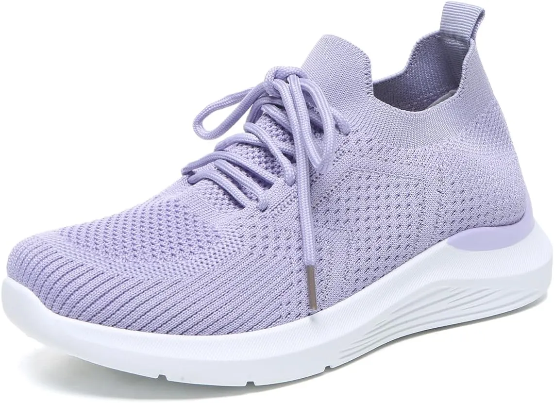 Bernal Sneakers for Women Casual Mesh Breathable Lace Up Walking Shoes Lightweight Non Slip Tennis Gym Workout Shopping Shoes