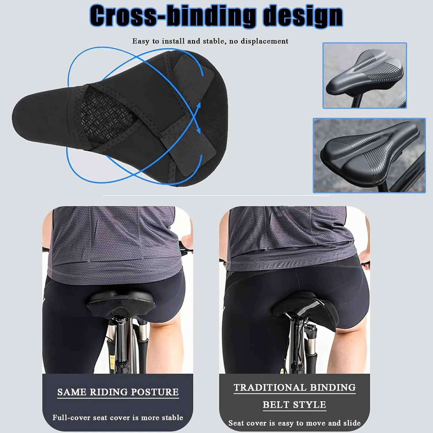 Bike Seat Cushion for Merida Mission CX 5000 Mission CX100 SE Mission Road 4000, Memory Foam & Gel Padded Cover Bicycle Seat for Men Women Shock-Absorbing Comfort Bike Seat Pad,D