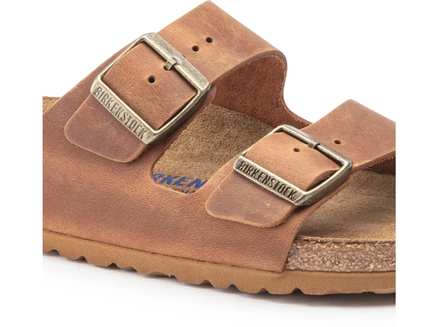 Birkenstock Arizona Oiled Leather SFB Cognac Slide